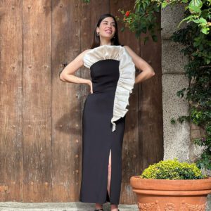 Vestido volante bicolor Reina