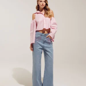 Jeans cristales rosa Sarah Chole