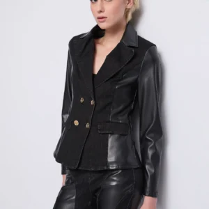 Blazer combi eco piel/jeans Denny