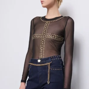 Camiseta cruz tachas Denny rose