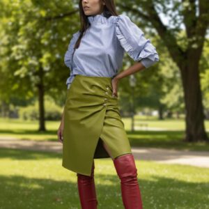 Falda ecopiel botones koralline