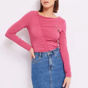 Camiseta drapeados Denny rose