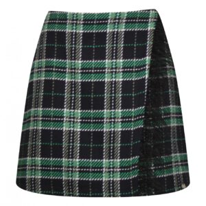 Minifalda cuadros y plumas Phard