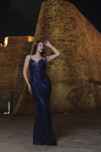 Vestido lentejuelas Azul noche