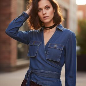 Camisa jeans cruzada Denny