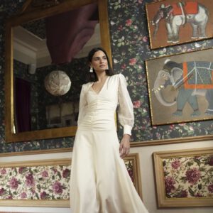 Vestido manga floral Mara