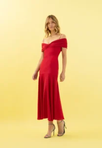 Vestido escote drapeado Anais