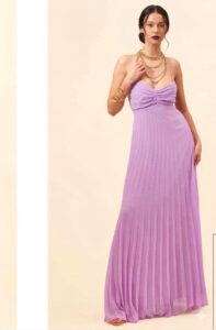 Vestido plisado malva Koralline