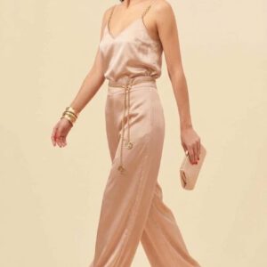 Palazzo satinado beige koralline