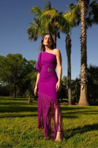 Vestido bajo flecos Ariella