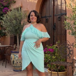 Vestido mangas aberturas Lucia