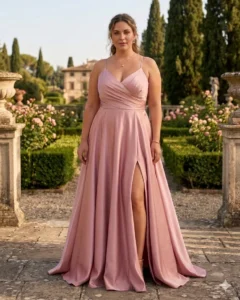 Vestido cruzado satinado Valeria
