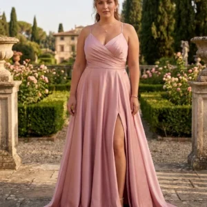 Vestido cruzado satinado Valeria