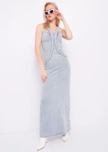 Vestido denim largo Denny rose