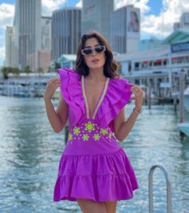 Vestido bordado lima Lança perfume