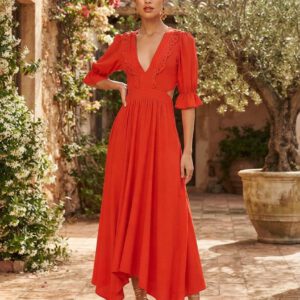 Vestido escote bordado Lez a Lez