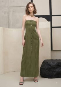 Vestido cinturón escote lez a lez