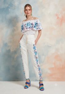 Jeans floral Lança Perfume