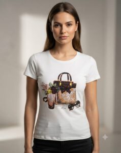 Camiseta bolso strass Pdk