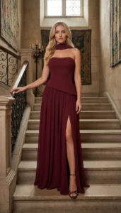 Vestido p/honor burdeos Biham