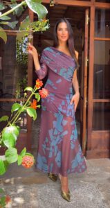 Vestido asimétrico estampado Brigid