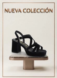 Sandalia terciopelo Negra