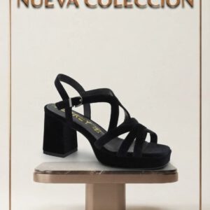 Sandalia terciopelo Negra