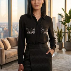 Camisa bolsillos strass Relish