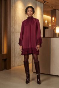 Vestido over size burdeos Relish